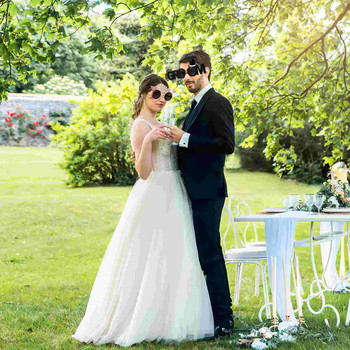 Αστεία Πλαστικά Γυαλιά Γαμπρού Γυαλιά Νύφης Γυαλιά Bachelor Party Γυαλιά φωτογραφίας στηρίγματα Ζευγάρια Παιχνίδι Διακόσμηση Γάμου
