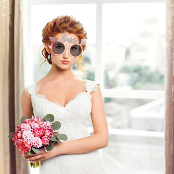 Αστεία Πλαστικά Γυαλιά Γαμπρού Γυαλιά Νύφης Γυαλιά Bachelor Party Γυαλιά φωτογραφίας στηρίγματα Ζευγάρια Παιχνίδι Διακόσμηση Γάμου