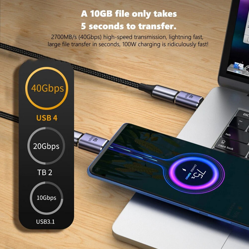 Nku USB4 Thunderbolt3/4 USB C u tip C 100W brzo punjenje 8K@60Hz 40Gbps prijenos podataka mobilni telefon adapter za tablet računalo
