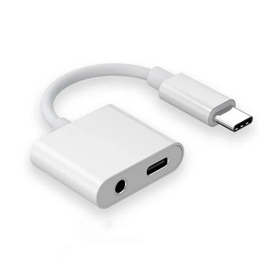 Μετατροπέας προσαρμογέα 2 σε 1 τύπου C για iphone 15 Pro Max 15Plus 15Pro USB C σε 3,5 mm TYPE-C Διαχωριστής φορτιστή ήχου για ακουστικά