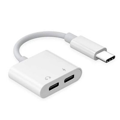 Μετατροπέας προσαρμογέα 2 σε 1 τύπου C για iphone 15 Pro Max 15Plus 15Pro USB C σε 3,5 mm TYPE-C Διαχωριστής φορτιστή ήχου για ακουστικά