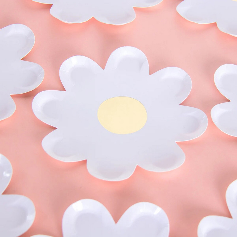 Dekoracija za rođendansku zabavu u obliku tratinčice za djecu Sretan rođendan Banner Tanjur s cvijetom tratinčice Slamke za tuširanje djeteta Dekoracija za prvu rođendansku zabavu