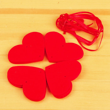 85Гирлянди от филц от червени сърца Денят на Свети Валентин Висящи гирлянди от червено сърце Свети Валентин Сватба, Рожден Ден Декорация