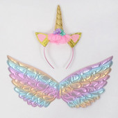 Banda pentru cap cu unicorn Zână Aripi de înger Cadou pentru copii Fete Curcubeu Unicorn Decor pentru petrecerea de ziua de naștere Accesorii pentru Cosplay Rechizite pentru Baby Shower
