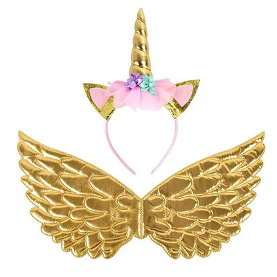 Banda pentru cap cu unicorn Zână Aripi de înger Cadou pentru copii Fete Curcubeu Unicorn Decor pentru petrecerea de ziua de naștere Accesorii pentru Cosplay Rechizite pentru Baby Shower