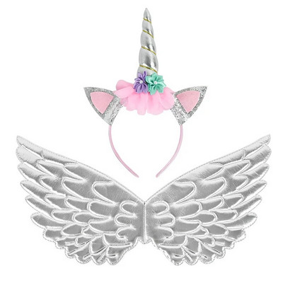 Banda pentru cap cu unicorn Zână Aripi de înger Cadou pentru copii Fete Curcubeu Unicorn Decor pentru petrecerea de ziua de naștere Accesorii pentru Cosplay Rechizite pentru Baby Shower