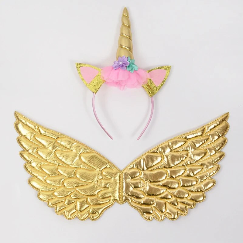 Banda pentru cap cu unicorn Zână Aripi de înger Cadou pentru copii Fete Curcubeu Unicorn Decor pentru petrecerea de ziua de naștere Accesorii pentru Cosplay Rechizite pentru Baby Shower