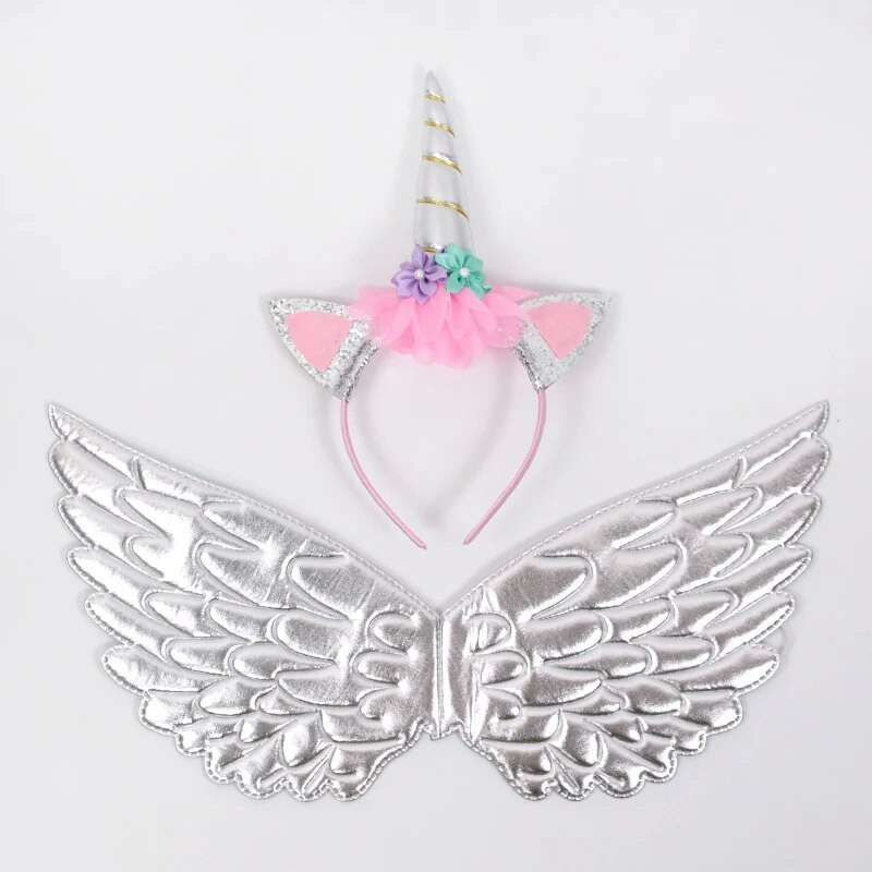 Banda pentru cap cu unicorn Zână Aripi de înger Cadou pentru copii Fete Curcubeu Unicorn Decor pentru petrecerea de ziua de naștere Accesorii pentru Cosplay Rechizite pentru Baby Shower