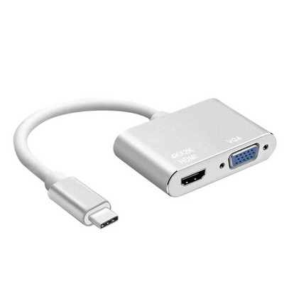 C-tüüpi ja HDMI-ühilduv 4K VGA USB C 3.0 jaoturi adapter Mac Book iPadi Nintend Sam S9 Dex Hua wei P20 xioa jaoks
