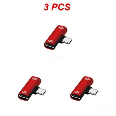 1/3PCS 2 σε 1 Διπλό Type-C Γυναικεία στροφή Type-C Αρσενικός προσαρμογέας φόρτισης OTG Converter για P10 6 Macbook