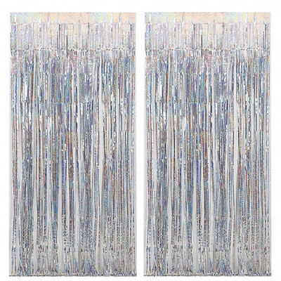 2vnt 2m metalinės folijos blizgučiai uždanga Berniukas Mergaitės gimtadienis Vestuvės Naujieji Metai Vakarėlio dekoravimas Baigimo kuto fonas