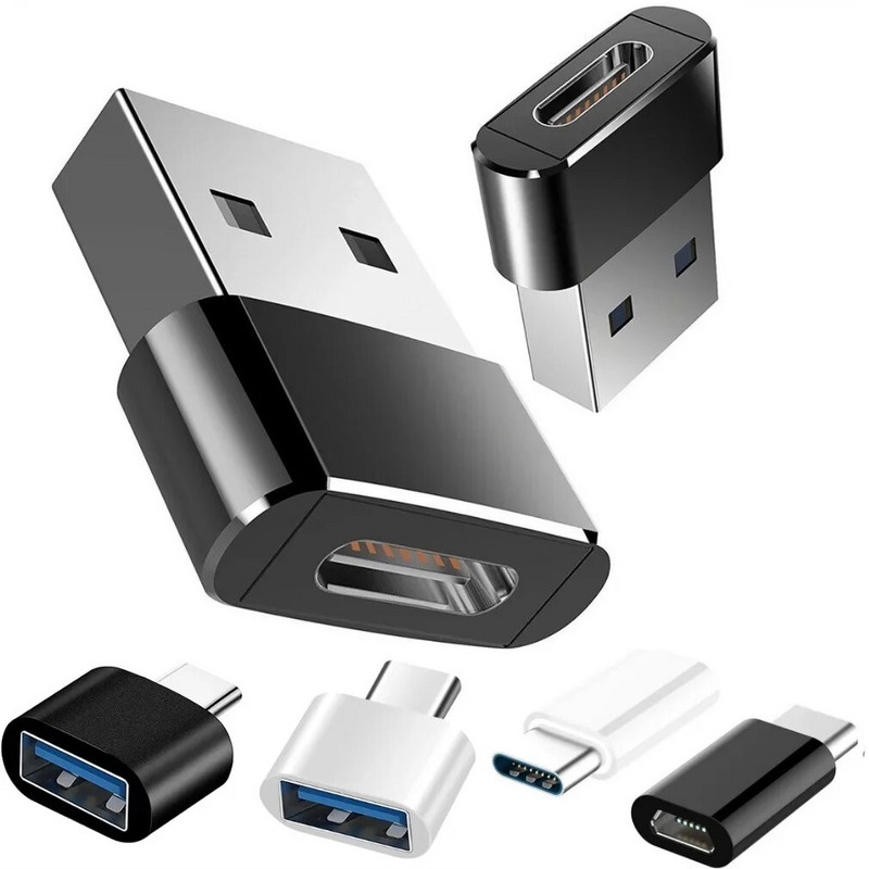100 vnt OTG Type-c į mikro USB Type C į USB 3.0 moterišką adapterį Universalus mobiliojo telefono duomenų linijos įkrovimo keitiklis