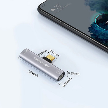 2 в 1 Тип C до 3,5 mm жак за аудио адаптер за слушалки за Macbook Pro Xiaomi Huawei USBC към 3,5 mm преобразувател за зареждане на слушалки