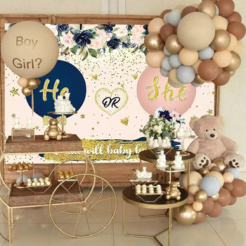 Ggender Reveal Backdrop Photocall Ggender Reveal Party Banner Background Happy Birthday Pary Decor Kids Boy Girl Baby Shower
