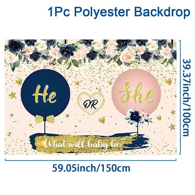 Ggender Reveal Backdrop Photocall Ggender Reveal Party Banner Background Happy Birthday Pary Decor Kids Boy Girl Baby Shower