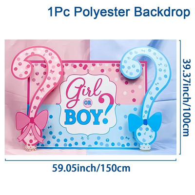 Ggender Reveal Backdrop Photocall Ggender Reveal Party Banner Background Happy Birthday Pary Decor Kids Boy Girl Baby Shower
