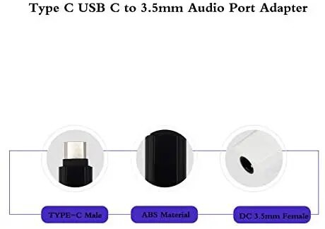 Compatibil cu Google Pixel 3/3XL 6T/7/7Pro Adaptor audio de înaltă rezoluție USB tip C de sex masculin la femelă, mufă pentru căști de 3,5 mm
