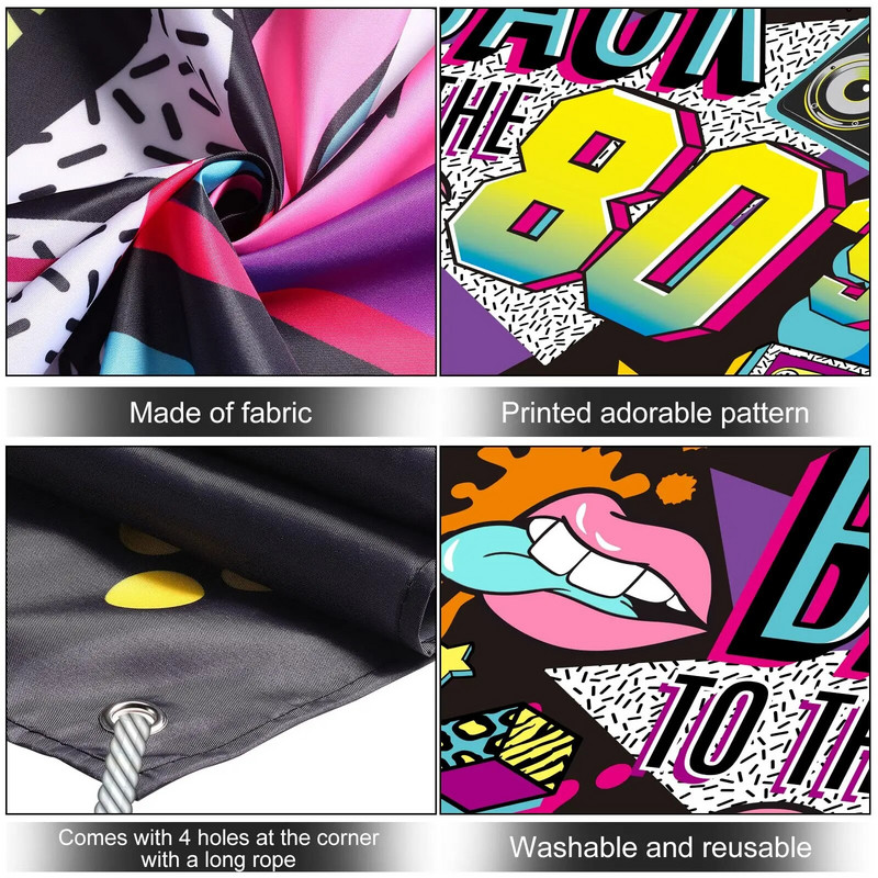 1 komad tkanine za pozadinu za zabavu s retro temom 5 x 3 stope Dekoracija fotografija u stilu 80-ih Pozadinska tkanina za dnevni boravak spavaća soba Photogra