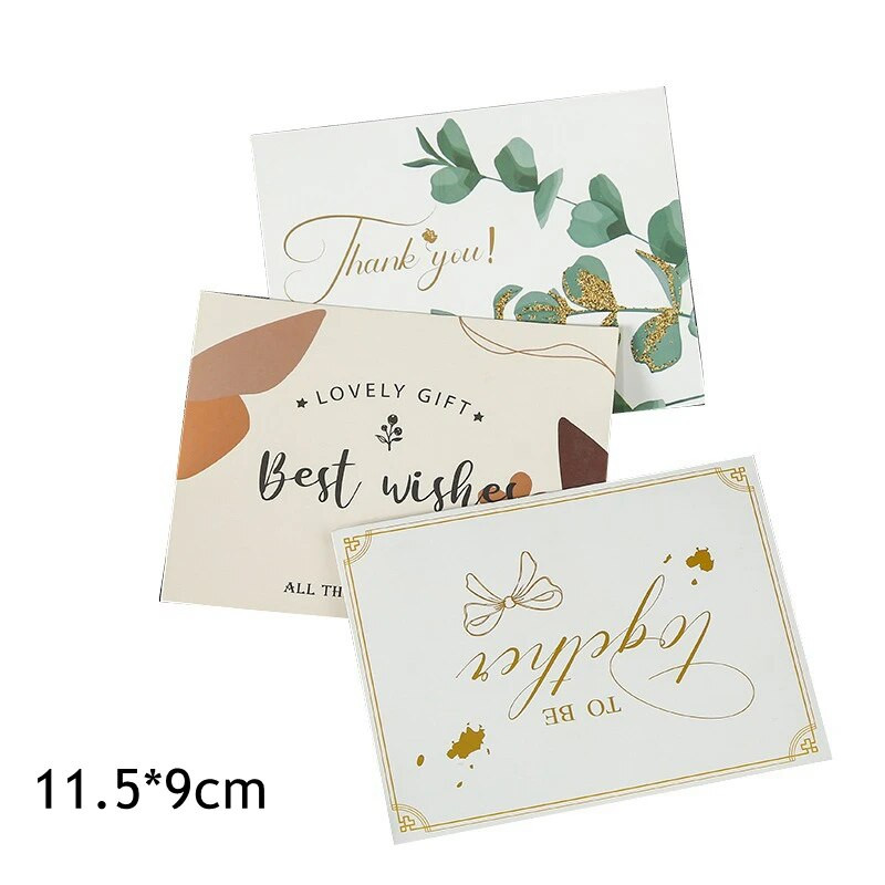10PCS Mix Designs Hvala Razglednice Najljepše želje Preklopna kartica Poklon poruka Čestitka Rođendanska čestitka za vjenčanje Za cvjetni dekor
