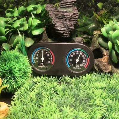 2-in-1 Thermometer Hygrometer Dial Thermometer Hygrometer Terrarium Temperature Humidity Sensor Gauge for Chameleon