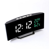Kaarjas ekraan Digitaalne äratuskell Temperatuur Kuupäev 2 Taset Heleduse reguleerimine Edasilükkamine Tabel Kell 12/24H Öörežiim LED-kell