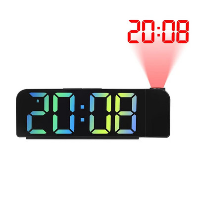 180° käega digitaalne projektsioon äratuskell öörežiim väljalülitus mälu lauakell 12h/24h magamistoa elektrooniline LED-kell