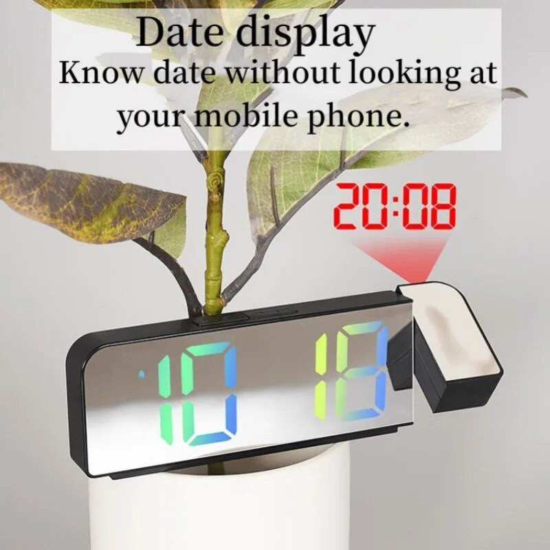 180° käega digitaalne projektsioon äratuskell öörežiim väljalülitus mälu lauakell 12h/24h magamistoa elektrooniline LED-kell