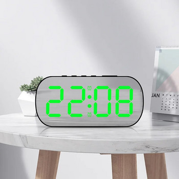 Цифров будилник Настолен настолен часовник Температурен календар LED дисплей Електронни будилници Функция за отлагане Нощен режим 12/24H