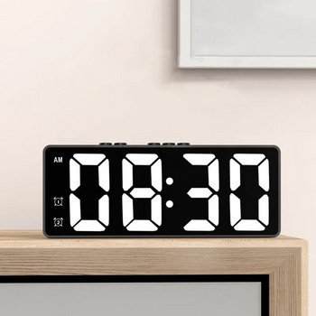 Ξυπνητήρι LED Ηλεκτρονικό Φωνητικό Ψηφιακό Ρολόι Φοιτητής Διπλή αναβολή 12/24 ωρών Διπλοί συναγερμοί Θερμοκρασία Σίγαση Επιτραπέζιο ρολόι