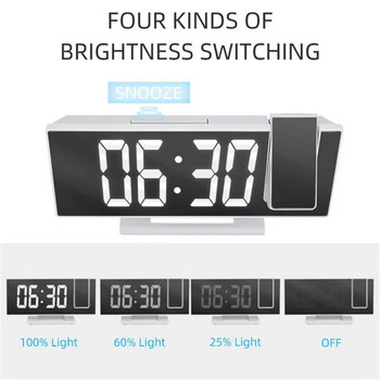 Ψηφιακό Ξυπνητήρι LED Προβολή Ρολόι Προβολέας Ρολόι οροφής με ένδειξη θερμοκρασίας ώρας με οπίσθιο φωτισμό Ρολόι αναβολής για το σπίτι