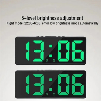 Δημιουργικός αριθμός Ρολόι Χρώμα Φωτισμός νυκτός Ημερολόγιο Ξυπνητήρι LED Μεγάλος αριθμός Ηλεκτρονικό Ρολόι Οπίσθιος φωτισμός Διακόσμηση σπιτιού