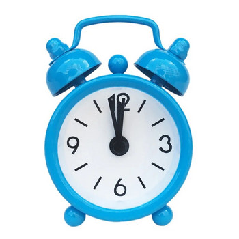 Преносим мини будилник Ретро часовник с кръгли цифри Двойна камбана Настолен настолен часовник Издръжлив цифров кварцов часовник Декорация на дома