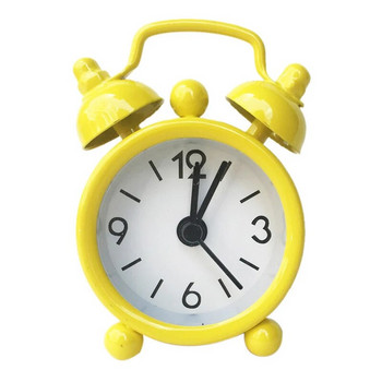 Преносим мини будилник Ретро часовник с кръгли цифри Двойна камбана Настолен настолен часовник Издръжлив цифров кварцов часовник Декорация на дома