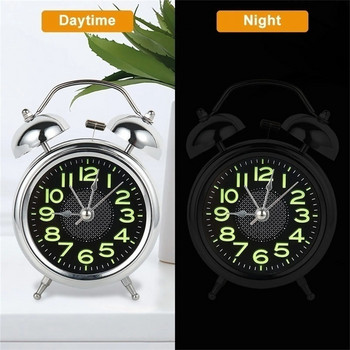 4 ιντσών με διπλό κουδούνι Super δυνατό ξυπνητήρι με νυχτερινό φως για βαρείς ύπνους Επιφάνεια εργασίας φοιτητική διακόσμηση Reloj Despertador