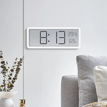 YOUZI 1PC Цифров будилник LCD дисплей Многофункционален будилник за температура и влажност Ултра тънък електронен часовник