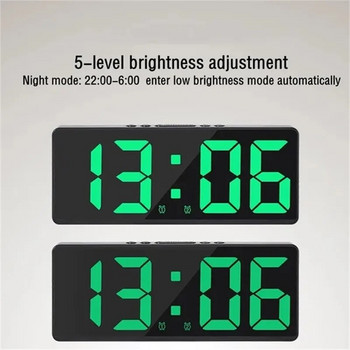 LED дигитален будилник Гласово активиран огледален двоен будилник Нощен часовник Температурен дрямка Електронен часовник Дисплей за дата
