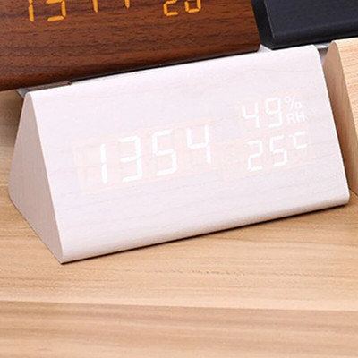 Digitalni sat LED drvena budilica Stolna kontrola zvuka Elektronički satovi Stolni stolni USB/AAA napajanje Dekoracija kućnog stola