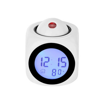 Прожекционен будилник Дисплей на тавана Дрямка Бюро Настолен часовник Глас Мултифункционален цифров прожекционен часовник Температурен дисплей