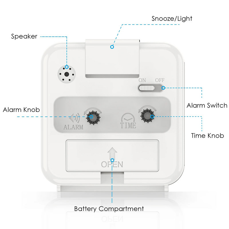 ORIA Ceas Deşteptător Analogic Ceas Deşteptător de Noptieră Ceas Mic Clasic Birou Portabil Copii Despertador 4 Culori pentru Călătorii acasă