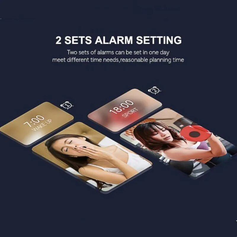 Mūzikas digitālais modinātājs Balss vadība/Alaways Temperatūras Mitrums Galda pulksteņi ℃/℉ Divkāršs modinātājs uzlādējams LED pulkstenis