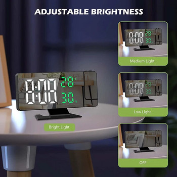 LED цифров будилник Прожекционен часовник Проектор Таван Часовник с време Температурен дисплей Подсветка Часовник за дрямка за дома