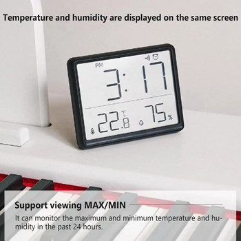 Ψηφιακό Ξυπνητήρι LCD Μεγάλης Οθόνης Απλό Ηλεκτρονικό Υγρόμετρο Ξυπνητήρι θερμοκρασίας Διακόσμηση γραφείου για υπνοδωμάτιο σαλονιού