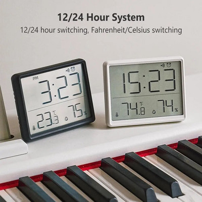 LCD liela ekrāna digitālais modinātājs Vienkāršs elektroniskais temperatūras higrometrs modinātājpulksteņa rakstāmgalda dekors viesistabai guļamistabā