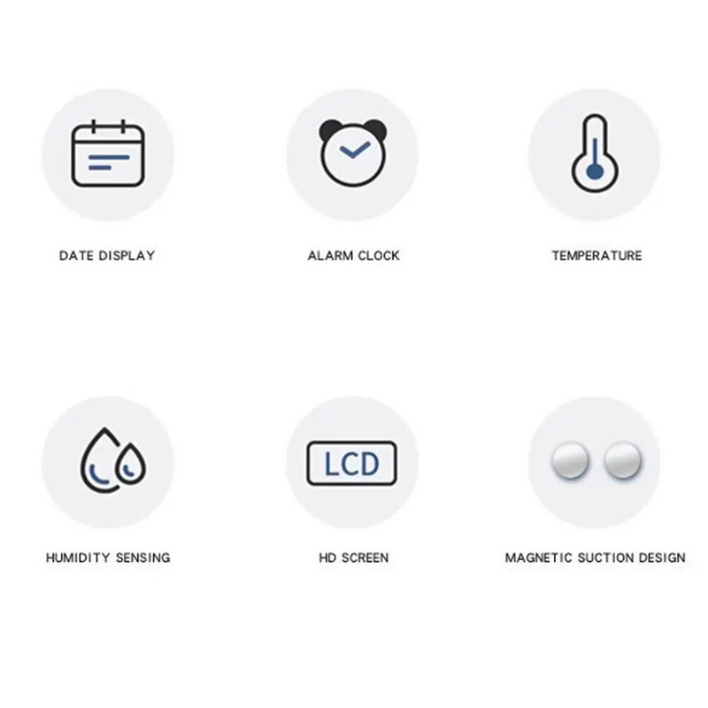 LCD suure ekraaniga digitaalne äratuskell Lihtne elektrooniline temperatuurihügromeeter äratuskella lauakaunistus elutoa magamistuppa