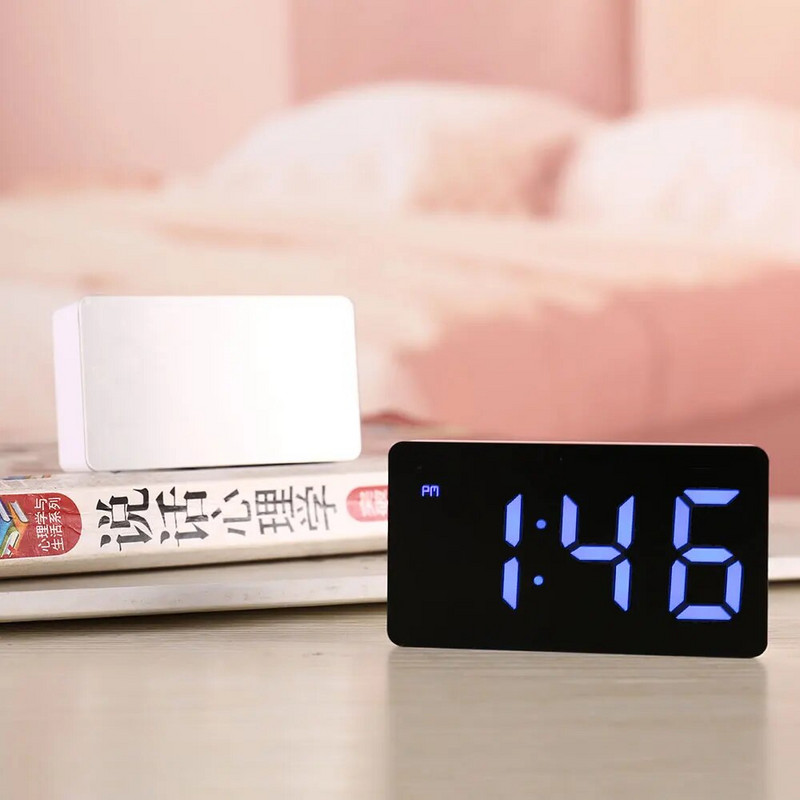 Led Mirror Ξυπνητήρι Έπιπλα σπιτιού Ηλεκτρονικό ρολόι Ψηφιακό γραφείο Διακόσμηση κρεβατοκάμαρας Επιτραπέζιος υπολογιστής Έξυπνα αξεσουάρ Ώρες