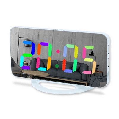 Ogledalo Digitalni alarmni satovi LED elektronički sat Stolni/zidni satovi za spavaću sobu Dnevni boravak Ured USB priključak za punjač Niditon