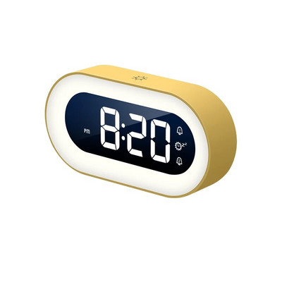 Ceas cu alarmă digital cu LED cu muzică, control vocal, design cu lumină de noapte, ceasuri de birou, decorare pentru masă, baterie încorporată de 1200 mAh