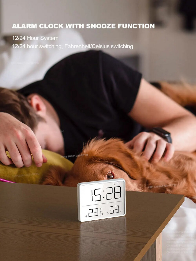 Biencore S68 magnetinis skaitmeninis žadintuvas LCD didelio ekrano ekranai staliniai laikrodžiai termometras matuoklis drėgmės monitorius sieninis laikrodis