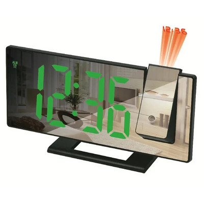 LED skaitmeninis žadintuvas projekcinis laikrodis projektorius lubinis laikrodis su laiko temperatūros ekrano foniniu apšvietimu snaudimo laikrodžio kambario dekoras