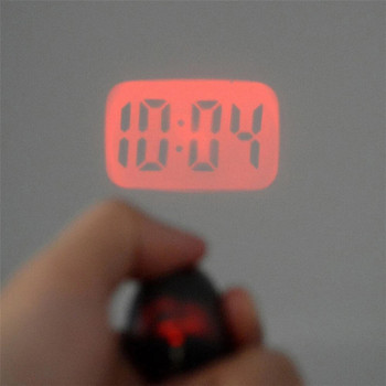 Нова креативна цифрова проекция на времето Мини LED фенерче за часовник с функция за ключодържател за час и дата Нощна светлина Магически проектор